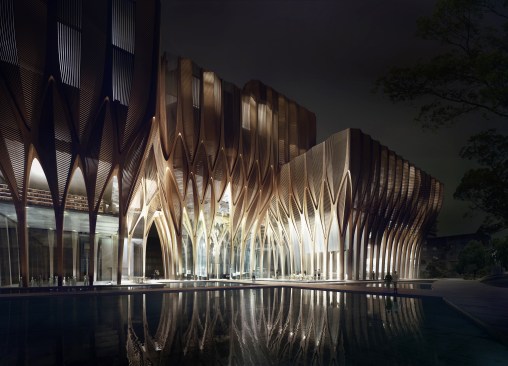 Sleuk+Rith+Institute+-+Entrance+(night)