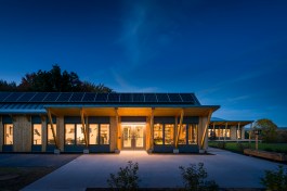 A participant in the Living Building Challenge, the new home of the Hitchcock Center for the Environment generates it's own energy form the sun and captures its own drinking water from the rain.