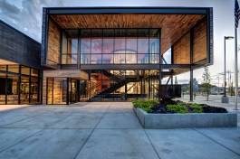 View of Lobby from Main Entry Plaza