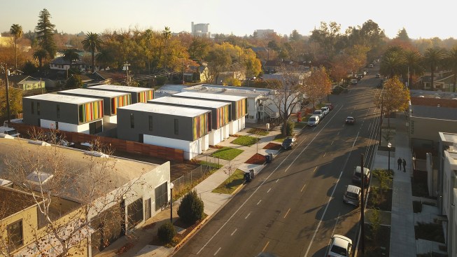 Aerial view of the 11,900-square-foot complex from the southwest