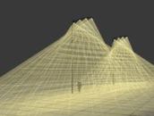 Rendering is a concept drawing by lighting design firm Office for Visual Interaction, New York City, for the winning scheme