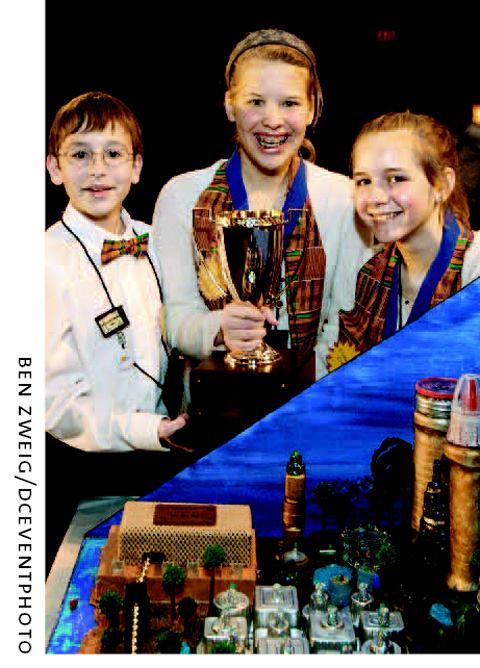 2007 Future City Competition winners Jake Bowers, Emily Ponto, and Krisha Sherburne.