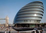 The curved structure and skin of Foster + Partners' Greater London Authority City Hall enhances the building's efficiency. A northern orientation allows for transparency-and good views to the plaza and river.