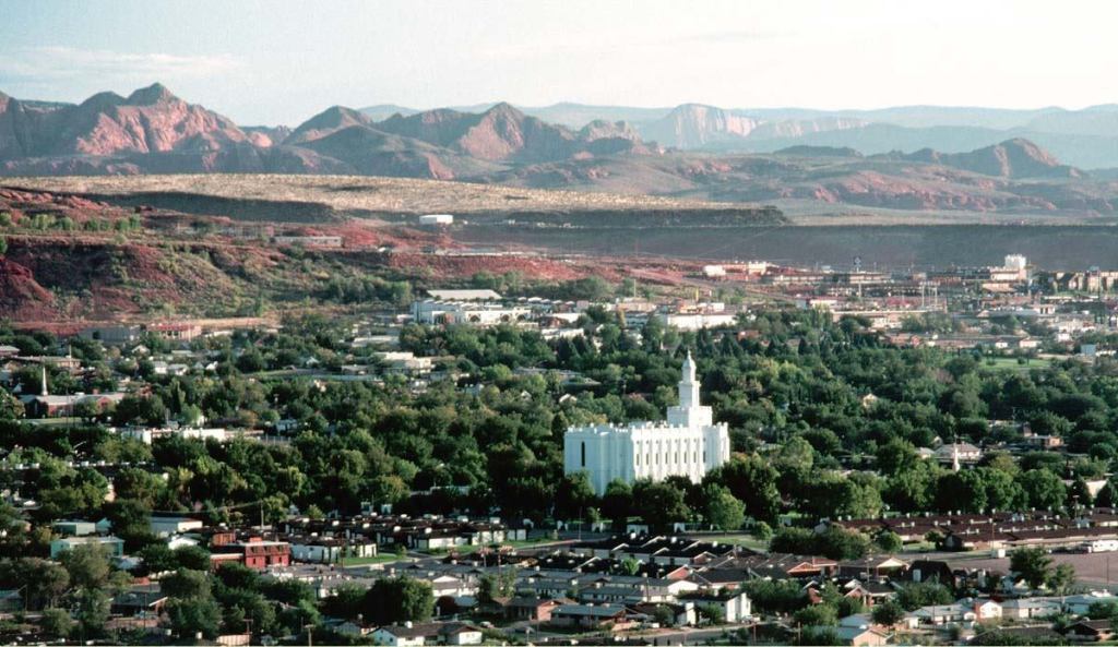 Mormon leader Brigham Young had a winter home in St. George, where he spent his last years directing the construction of the first temple in Utah (at center), completed in 1877.