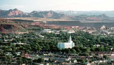 Mormon leader Brigham Young had a winter home in St. George, where he spent his last years directing the construction of the first temple in Utah (at center), completed in 1877.