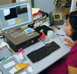 Sheela Sankaram at work in Arup Lighting's Amsterdam office.