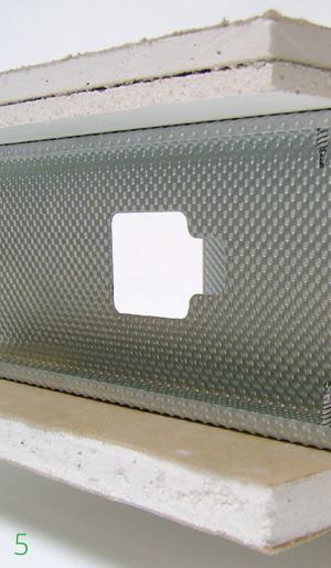 QuietRock UltraSTEEL 527Dietrich Metal Framingwww.dietrichindustries.com
Sound isolation equivalent to four layers of standard drywall when used on UltraSTEEL studs
5/8 inch thick
Contains no metal
Available in lengths from 8 feet to 12 feet
Scores, snaps, hangs, and finishes in the same way as standard drywall