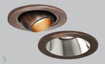 Low-voltage recessed downlights in bronze finish



W.A.C. Lightingwaclighting.com

3- and 4-inch trims



New bronze finish



Includes miniature downlights that use 12-volt, 20-watt xenon or 12-volt, 35-watt halogen lamps



Available models include eyeball, adjustable, step baffle, open specular, and gimbal ring trim styles