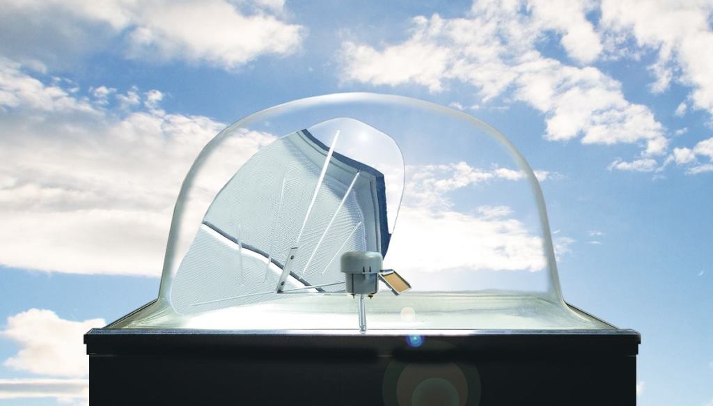 SunTracker Two daylighting system

Ciralight

www.ciralight.com

Tracks sunlight and reflects into interior via acrylic dome and lenses, a single aluminum mirror, and a polished aluminum light well



Controller calculates sun's position regardless of weather



Maintains accurate time to within one second per year



Achieves 0.35 U value