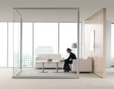 Optos seamless glass walls

Teknion Architectural Products

www.teknion.com

Panels are joined with high-bond adhesive tape to reduce appearance of vertical joints



Reduces noise, defines spaces, and allows natural light into interior



Available in clear, frosted, or graded-in glass from Teknion's Vanceva program



Trim is anodized aluminum