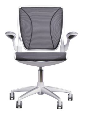 Designed by Niels Diffrient, the new Diffrient World chair from Humanscale takes ergonomic seating from the realm of high-tech back down to classic simplicity. Each chair is made from only eight major parts and weighs less than 25 pounds. Form-sensing mesh offers lumbar support, and a seat pan with a frameless front edge aids in leg comfort. Made from 95% recyclable materials.

humanscale.com