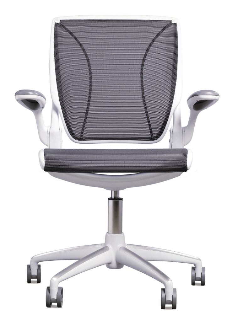 Designed by Niels Diffrient, the new Diffrient World chair from Humanscale takes ergonomic seating from the realm of high-tech back down to classic simplicity. Each chair is made from only eight major parts and weighs less than 25 pounds. Form-sensing mesh offers lumbar support, and a seat pan with a frameless front edge aids in leg comfort. Made from 95% recyclable materials.

humanscale.com