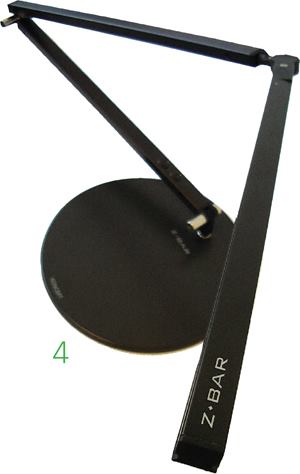 Z Bar



Konceptwww.konceptech.com

Desk lamp powered with 66 white LEDs



As bright as a 40- to 60-watt incandescent 6,000-8,000 K color temperature



40-inch reach



Available lamp body colors include silver and metallic black, blue, red, and aqua 8.6 watt power consumption



Long life span



Desk clamp included