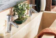 Level Collection



Moenmoen.com

Offered in chrome and brushed nickel 8-inch-tall widespread faucets, three- or four-hole Roman tub faucets, and a shower package



All available with MPACT valve system, allowing installation without changing existing faucet plumbing



Showerhead features 4-inch spray face



Handshower has sliding bar