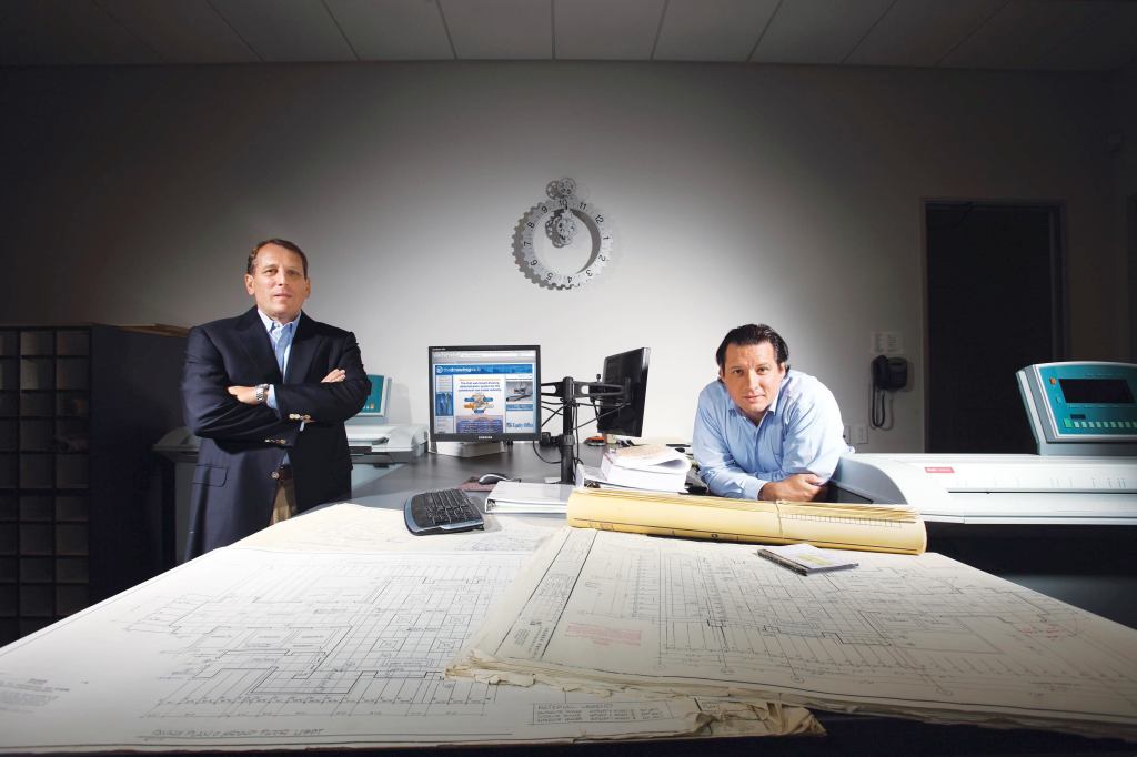 A decade ago, Peter Stevenson (left) and Nathaniel Olson were swimming in construction documents. They contained the flood and developed the Drawing Vault, a CD-management service for developers and property management companies.