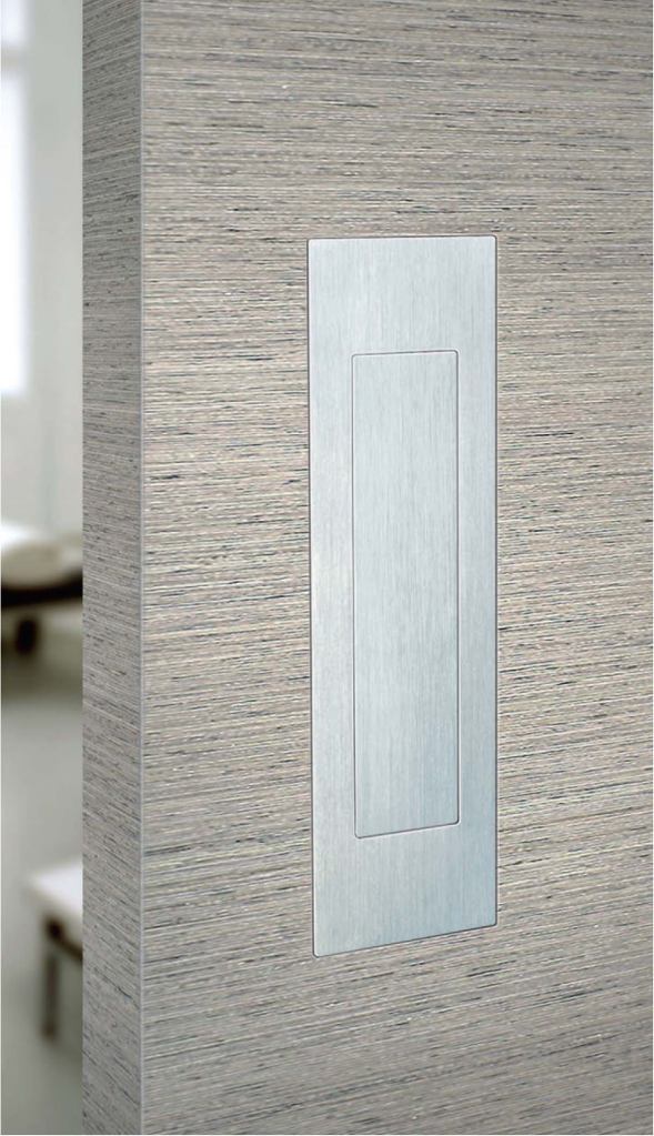 Flush pull handlesFSBwww.fsb.de

Recessed with spring mechanism - Flush- or surface-mount on sliding door - Stainless steel and aluminum parts - Available in multiple sizes for a variety of door sizes and depths