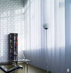 Silent Glisswww.silentgliss.com

Continuous, smooth waves fall from ceiling tracks - Band in top hem keeps the wave's shape consistent - Compatible with Silent Gliss hand, cord, and electric track systems - Multiple fabrics and colors available