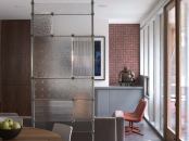 Screen glass partition

Joel Berman Glass Studios

jbermanglass.com

Stands vertically in spaces with 8- to 9-foot ceilings



36 inches wide with nine panels of art glass



Secures by adjusting fixing plates tightly against the floor and ceiling or by screwing them into floor joists and ceiling supports