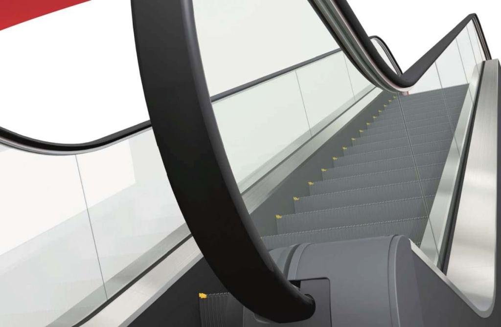 Series Z escalator
Mitsubishi
mitsubishi.com
Three models with glass panel, glass panel with under-handrail lighting, or stainless panel
Screw-free inner deck
Shorter truss means less installation space and more freedom in layout
Rounded handrail inlet cap
Steps feature anti-slip grooves
Optional skirt guard and comb lighting, outer deck sensor, and floor plate numbers
Available October 2008