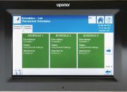 Climate Control Network System

Uponoruponor-usa.com

Hardware and software package controls and connects HVAC systems - System status and settings available from a webpage or touchpanel - Modular and expandable - Sensors fit into a 1¾-inch hole - Wall sensors read and track humidity as well as air, slab, and outdoor temperatures - Thermostats control two stages of heating and two stages of cooling and supplemental heating - System can control fan and heat recovery ventilators - Thermostats can control comfort settings for several areas