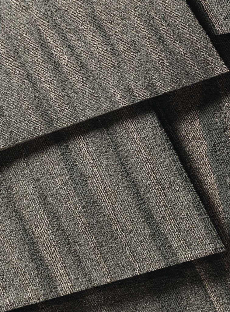 En Vogue modular carpeting

Lees Carpets

leescarpets.com

Inspired by the slinky fabrics and elegant drapes of designer clothing



Available in 10 colors and two styles, Glamorous Life and Silhouette



Features Duracolor dye technology and Encycle backing, which can be completely recycled into new Encycle backing without separating the face fibers from the backing layers