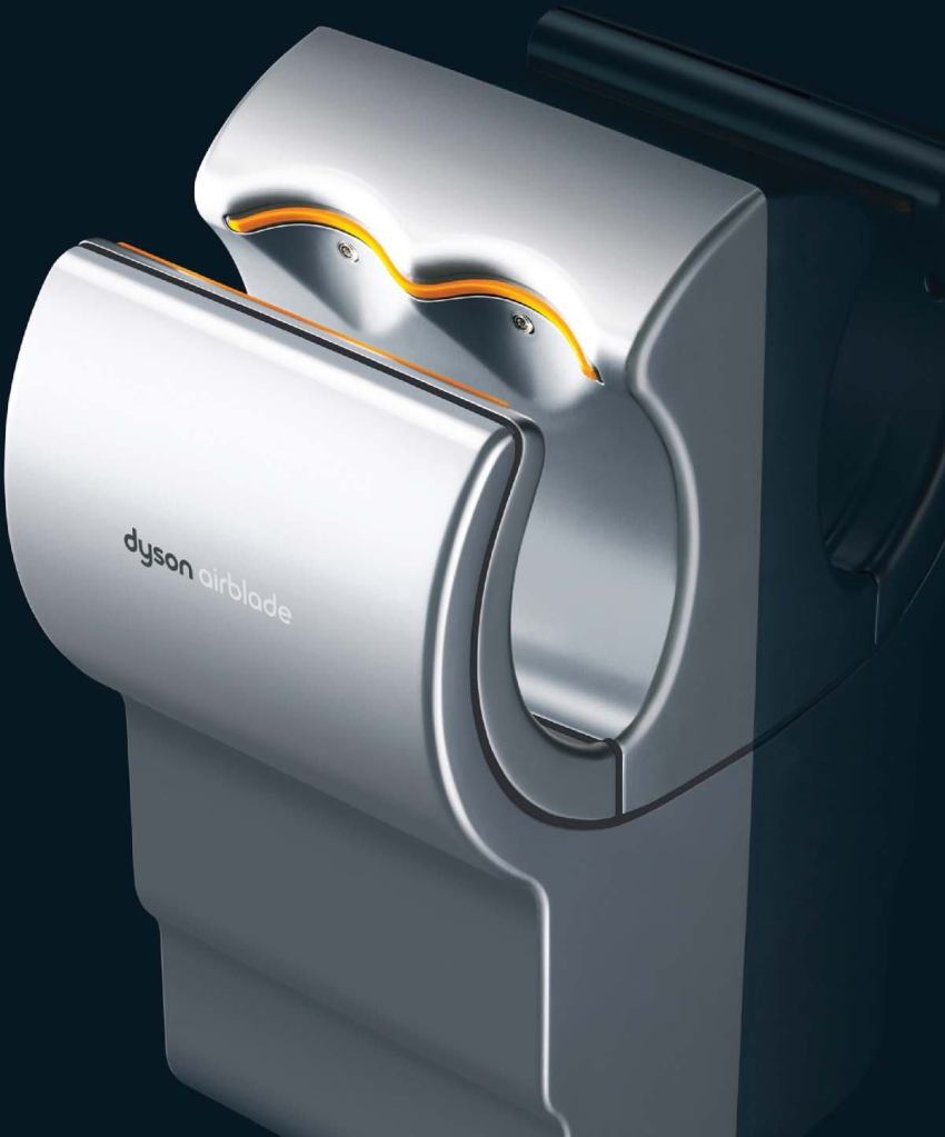 Airblade hand dryer

Dyson

dysonairblade.com

Dries hands in 12 seconds



HEPA filter removes 99.9 percent of bacteria from air used to dry hands



Infrared sensor control for touch-free operation



Uses up to 80 percent less energy than standard hand dryers



Uses Dyson Digital Motor