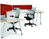 Herman Miller's new Sense line of modular desking solutions boasts tool-free assembly with components that lock into place using fewer materials. Now available in North America, the desks have a flexible design conducive to a variety of layouts, from free-standing tables to 120-degree clusters. The system meets the company's Design for the Environment protocol, which encourages recycled content and recyclability.

hermanmiller.com