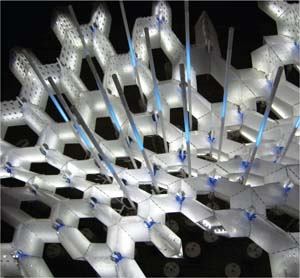 Jason K. Johnson and Nataly Gattegno researched the changing Arctic landscape and the effects of global warming for their installation “Aurora,” which was on view at the Van Alen Institute this fall.