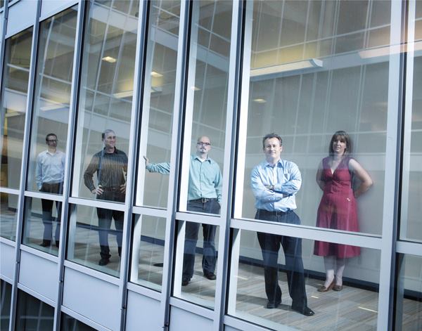 The five-person lighting design group at global engineering firm WSP Flack+Kurtz is based out of the firm's San Francisco office and is directed by Jonathan Plumpton (second from right), vice president of WSP Flack+Kurtz. From left, team members include: Jay Wratten, Erik Crowell, Erik Campbell, Plumpton, and Heather Mabley.