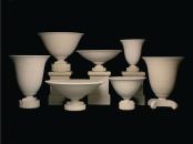 The Robert A.M. Stern Collection of cast-stone planters from Haddonstone was designed in collaboration with Robert A.M. Stern Designs. The first two ranges in the collection are the Athenian (shown) and the Olympian, both launched earlier this year. The Athenian range features assorted urns on bases inspired by Art Deco and Art Moderne ornaments. The Olympian range alludes to the shapes of ancient and neoclassical vessels and includes two bowls, two urns, and a tall, slim amphora. haddonstone.com