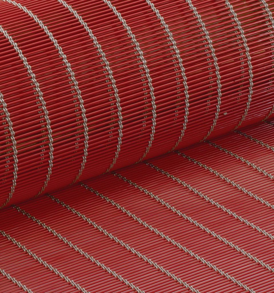 GKD has added a little color to its woven metal meshes. To produce the new Creative Weave collection, the German company collaborated with a band-coating specialist to develop a process for the UV-resistant and weather-resistant coating of flat wire. A color coat approximately 15 micrometers thick plus a silk-gloss lacquer can be applied and heat-set to several thousand meters of wire per coil, in any quantity required. Six colors are available: black, white, blue, red, green, and gold.
creativeweave.de