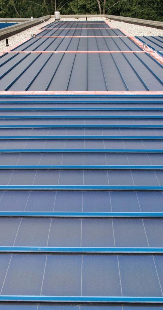Uni-Solar photovoltaic laminates and shinglesUnited Solar Ovonicwww.uni-solar.com

Flexible, lightweight laminates encapsulated in UV stabilized polymers - Peel-and-stick application - Virtually unbreakable - Shadow and high-heat tolerant - Laminate power ratings range from 64 watts to 136 watts - Shingle variety has a power rating of 17 watts
