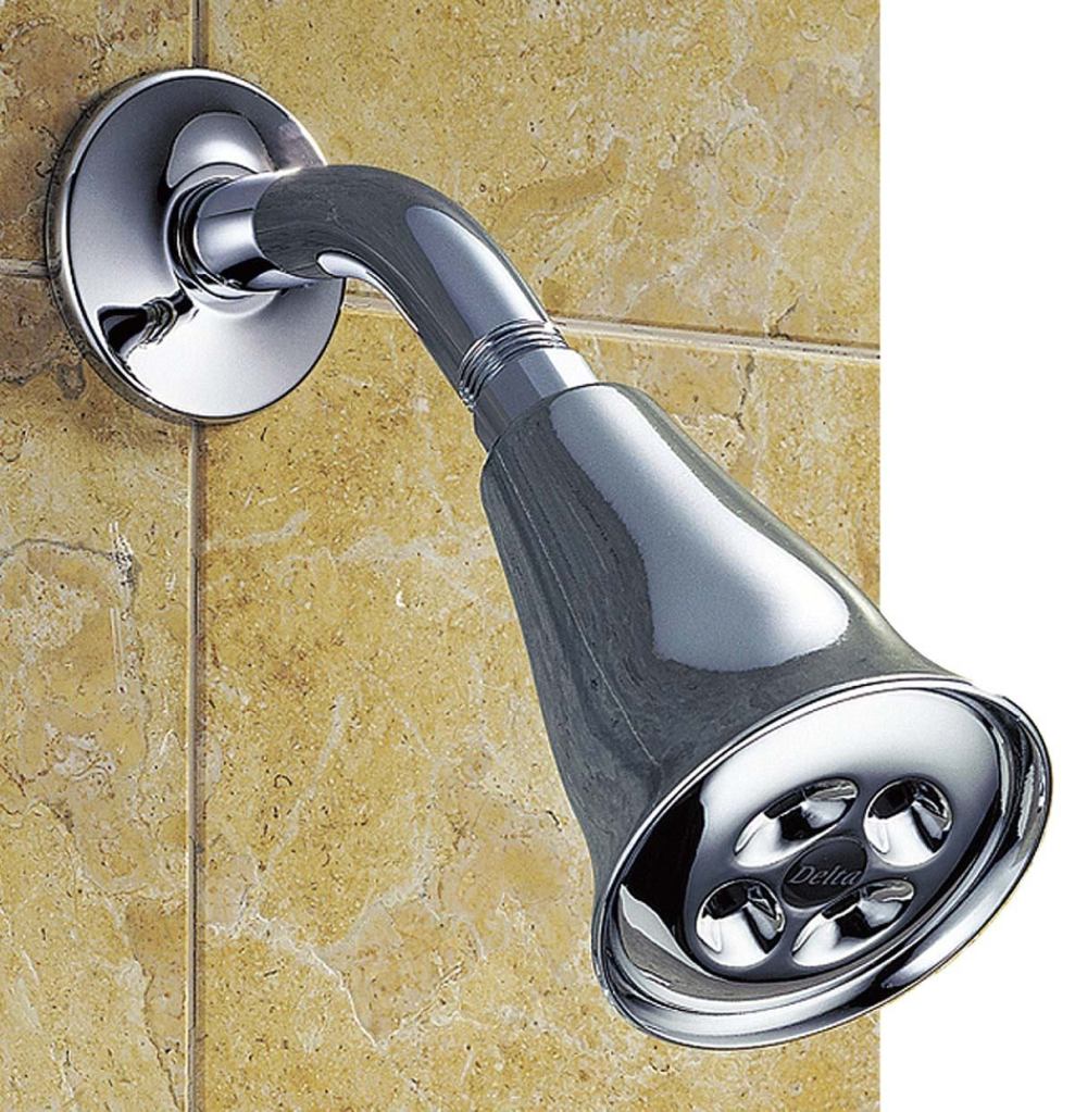 Water-efficient showerhead



Deltawww.deltafaucet.com

H2Okinetic Technology manages water droplet size and velocity, spray coverage, and thermal dynamics - Delivers the feeling of a standard shower at a lower flow of 1.6 gallons per minute at 80 psi - Dense spray pattern and larger water droplets provide more complete water coverage