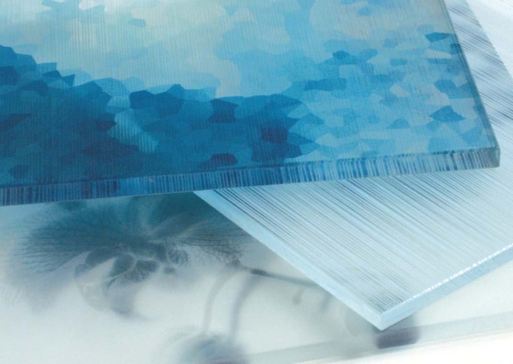 Eco Etch



Skyline Designwww.skydesign.com

In glass-decorating process, 90 percent of the blast medium is collected for reuse - Blast medium is reused several times - Achieves look, feel, and maintenance benefits of acid-etched glass without the environmental concern - Eliminates the need to apply a sealer topcoat - Glass can be recycled and contains no inner layers or inks