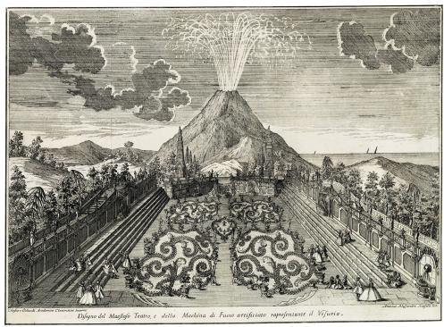 OBJECT



In the summer of 1738, the city of Bologna pulled out all the stops to celebrate the wedding of Charles VII, King of Naples and Sicily, to Maria Amalia of Saxony. A commemorative volume—one of 472 lots belonging to "Splendid Ceremonies: the Paul and Marianne Gourary Collection of Illustrated Fête Books," auctioned by Christie's in June—has text of the musical serenade performed in the couple's honor, as well as sonnets dedicated to them. The plate shown here offers a panoramic view of the stage built for the wedding, with a spectacular faux Mount Vesuvius shooting fireworks in the background. Sold for $7,500;

christies.com