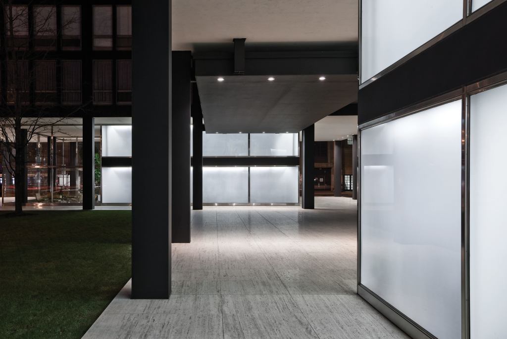 "Less is more," discovered the design team behind the restoration of Mies van der Rohe's 860-880 Lake Shore Drive apartments in Chicago. And that included the lighting, returning to the original details of Richard Kelly's visually sophisticated lighting scheme that connect interior to exterior.