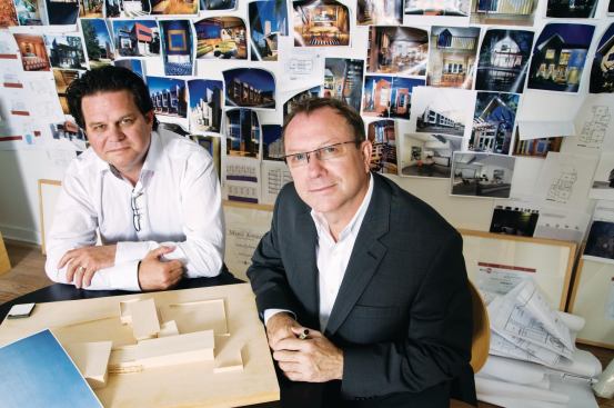 “Visioning charrette” sounds like a design-related process, but Archimania principal Todd Walker (left) emphasizes that the meeting with clients is not project-related. What is it about? Principal Barry Alan Yoakum explains: “We want to get into their business. We want to get in their heads.”