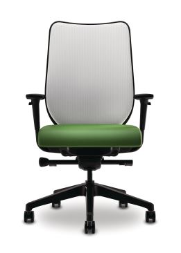 Nucleus is a new ergonomic task chair offering from the HON Co. The seat is crafted out of suspension material stretched over a contoured frame and topped with foam, and the back is clad in ilira-strech M4a four-waystretch meshand is available in three neutral tones. Lumbar support requires no manual adjustment. The task chair is available with or without arms, as is a coordinating guest chair (which stacks four high and can be outfitted with either casters or glides). Designed by Marcus Koepke, Nucleus is SCS-certified as Indoor Advantage Gold, and the seat can be upholstered in any of the companys fabric options. ¢ hon.com