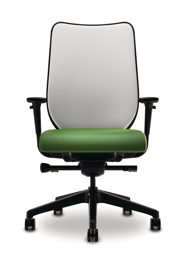 Nucleus is a new ergonomic task chair offering from the HON Co. The seat is crafted out of suspension material stretched over a contoured frame and topped with foam, and the back is clad in ilira-strech M4a four-waystretch meshand is available in three neutral tones. Lumbar support requires no manual adjustment. The task chair is available with or without arms, as is a coordinating guest chair (which stacks four high and can be outfitted with either casters or glides). Designed by Marcus Koepke, Nucleus is SCS-certified as Indoor Advantage Gold, and the seat can be upholstered in any of the companys fabric options. ¢ hon.com