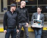 “Ultimately, our mission is to push architectural work out into the world,” says Architizer’s Marc Kushner (right), seen here with fellow co-founders Benjamin Prosky (left) and Matthias Hollwich. (Not pictured: Alex Diehl.)