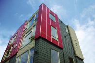 The Reveal fiber-cement panels from James Hardie Building Products have expressed joints, which allow for a contemporary aesthetic in multifamily and light commercial projects. The panels offer fire, weather, impact, and insect protection at a price point comparable to exterior insulation and finish systems. At 3.1 pounds per square foot, Reveal is lighter and more durable than stucco and can be engineered for most climates. The panels can be installed horizontally, vertically, or in a customized pattern and field painted to almost any color. jameshardie.com