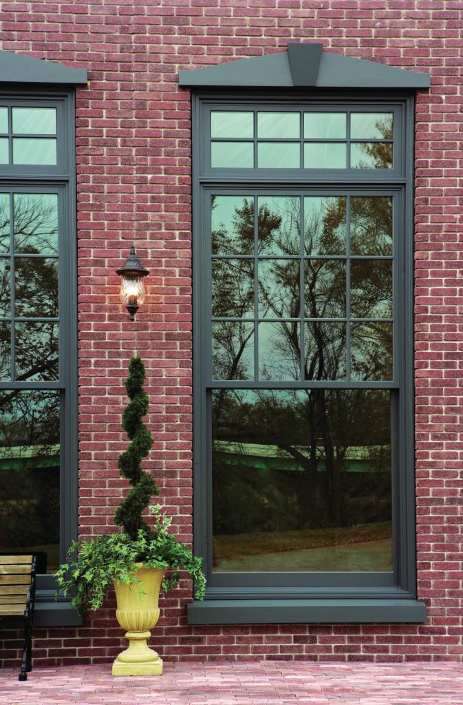 Majesta from Kolbe is a collection of large, double-hung windows for historic properties or converted warehouses. The made-to-order units are available in sizes up to 6' by 12' and are custom-made with balances matched to the size and weight of the sash, stile, and rail dimensions. Several types of divided lites are available, as are matching single-hung, radius, and cottage-style units. Hardware comes in brass, rustic umber, or satin nickel. Pine is the standard wood, but a range of optional species, including those certified by the Forest Stewardship Council, and aluminum are also available. kolbe-kolbe.com