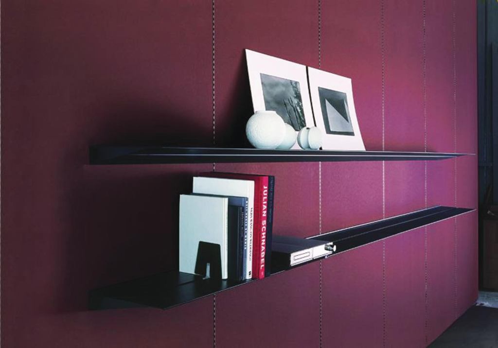 This Recycled Leather Wall System from Abet Laminati is made of recycled post-consumer leather fibers (treated with a vegetable tanning process and mixed with the latex of natural rubber) combined with a polymer and mounted on a high-density core. Seven colors are available, all of which can be cleaned with soap and water. The system can be installed in a vertical or horizontal pattern using extruded aluminum profiles as visible accents or as nonvisible components. The panels and aluminum trim are held together with tongue-and-groove profiles, creating the support structure for the panels to be mounted on a wall. abetlaminati.com