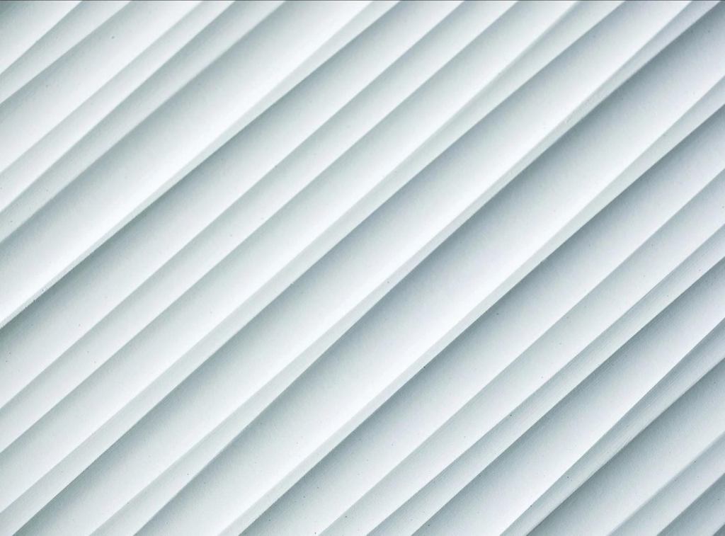 Bonded Quartz is a vertical surfacing solution developed by Forms. Made of ceramic microspheres incorporated into a fiber-reinforced polymer matrix, it is monochromatic (bonded white is standard) with patterns that range from large organics to subtle textures. Custom designs are available, as are custom colors on a project-by-project basis. Color is integral, making scratches and blemishes less noticeable. Bonded Quartz is suitable for walls, column covers, wainscoting, doors, elevator interiors, counter facings, accent areas, and other vertical applications, but not as a structural element. Castings are available in sheet sizes up to 48" by 120", and thickness varies. forms-surfaces.com