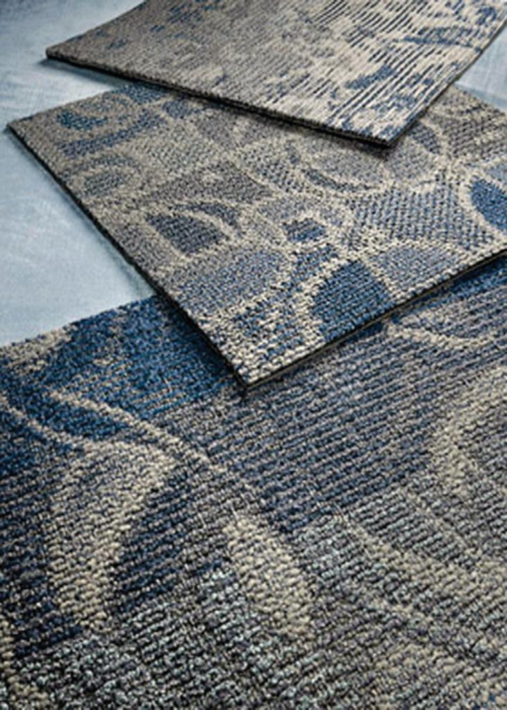 Focal Point from Lees Carpets, a brand of the Mohawk Group, is a collection of commercial modular carpets made up of three patternsPositive Light, Modern Gaze, and Clear Visionin 11 colorways ranging from reds to blues to neutrals. The carpet is made of Duracolor, a fiber system that offers permanent stain, soil, and fade resistance. Mill extruded, Duracolor is intergral to the fibers rather than applied topically and is impermeable to moisture, according to the company. Focal Point is CRI Green Label Plus certified, can be recycled through the Mohawk Groups ReCover program, and recommends adhesives that are low VOC. It has a tufted construction and comes in 24" squares. leescarpets.com