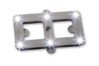 The PowerGrid from GE Lighting, part of the Tetra Architectural Series, is a modular LED system that replaces fluorescent lights in applications that require broad, uniform lighting, such as backlighting walls, illuminating ceilings, and undercabinet task lighting. According to GE, PowerGrid is up to 64% more energy efficient than fluorescent light sources and offers up to 50,000 hours of life. The PowerGrid comes in packages of 14'-long grids with 21 modules and six LEDs per module. Six PowerGrid options are available with white or warm-white color temperatures, ranging from 94 to 136 emitted lumens. ge.com