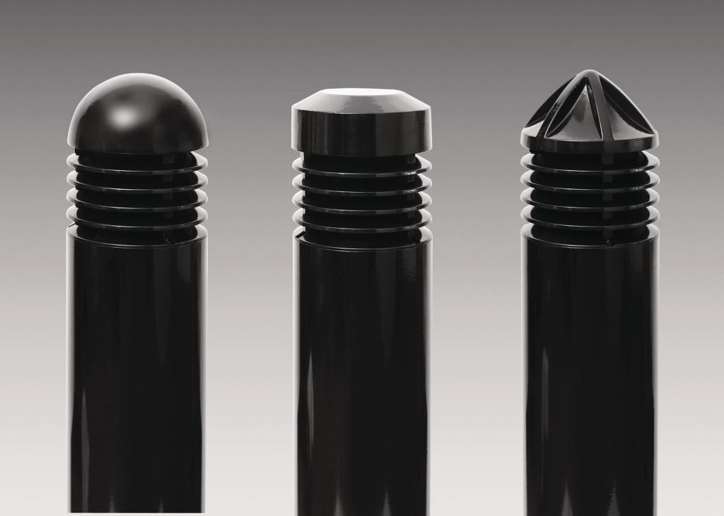 The LL-313/314/315 family of low-level outdoor pathway bollards from Allscape is designed for commercial and residential use, including entryways, walkways, woodland paths, gardens, and parks, as well as on pedestrian bridges and in tunnels. The fixtures have no visible hardware or sharp edges, and their lenses are surrounded by four body-colored no-glare light louvers that also serve as trim rings. The bollards housings are constructed of sand-cast aluminum tops and die-cast aluminum light louvers, and their columns are extruded aluminum. Two ballasts are available: one for HID lamps and one for 26W, 32W, or 42W compact fluorescents. Finish options include black, bronze, and white. alllighting.com