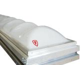The Firestone SunWave Daylighting System features a double-glazed, acrylic, prismatic layered dome that provides high visible light transmittance with wide light distribution. The system has more than 4,000 tiny prisms per square foot to refract, direct, and diffuse sunlight into thousands of tiny beams, decreasing the need for indoor electrical lighting by up to 70%. It catches up to 20% more light at low angles than standard shapes and transmits light to a work area without producing glare or hot spots or causing UV damage. SunWave is available in six standard sizes: 2' by 2 ', 4' by 4', 4' by 8', 5' by 5', 5' by 6', and 5' by 8'. www.firestonebpco.com