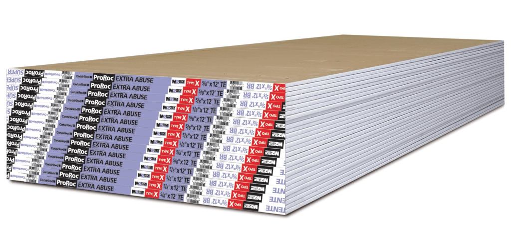 Well suited for high-traffic commercial applications, ProRoc Extra Abuse Gypsum Board with M2Tech from CertainTeed Corp. protects against indentations, moisture, and mold; has a specially formulated, fire-resistant Type X noncombustible core; and is enclosed in 100% recycled paper. ProRoc is UL classified for fire resistance and surface burning characteristics. It achieved the highest scores for mold resistance per ASTM G21 and ASTM D 3273, and it is easy to cut and install over steel or wood framing. It requires no special tools and may be finished using conventional techniques. It is also GreenGuard Children & Schools certified and contributes toward LEED credits. certainteed.com/gypsum