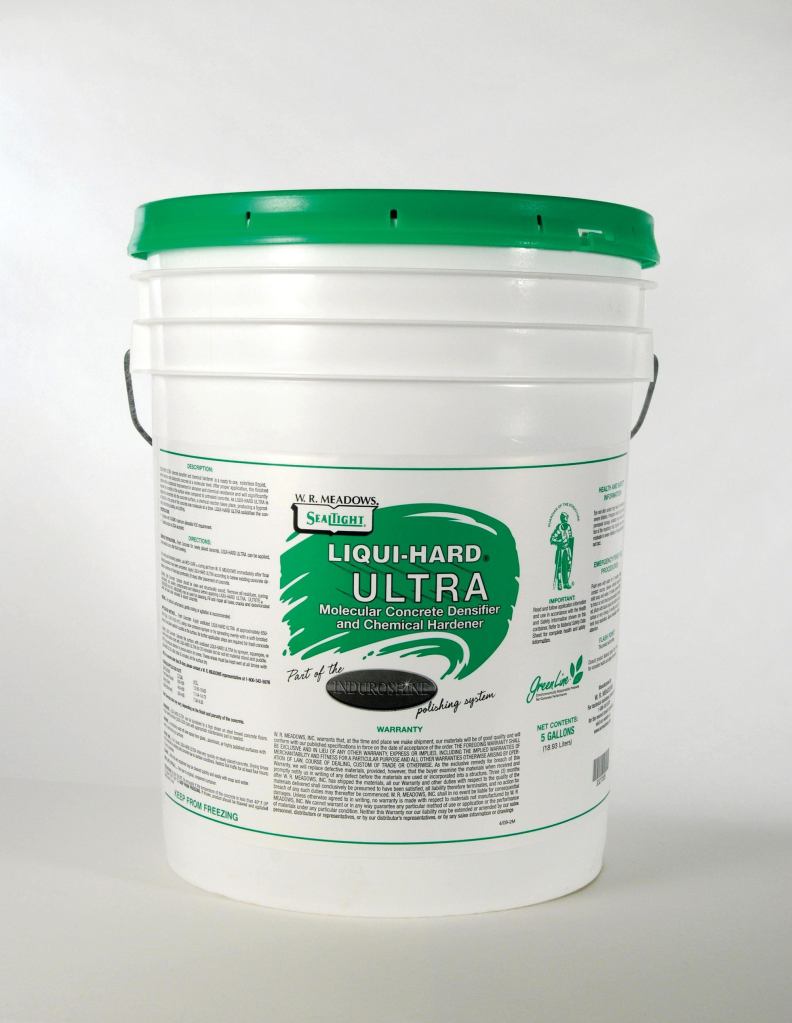 Liqui-Hard Ultra concrete densifier and chemical hardener from W.R. Meadows is a ready-to-use, colorless liquid that hardens and dust-proofs concrete at a molecular level. A surface finished with the product exhibits improved abrasion and chemical resistance, durability, and sheen compared to untreated concrete. As Liqui-Hard Ultra penetrates into the concrete surface, a chemical reaction takes place, producing a byproduct that fills in the pores of the concrete one molecule at a time, eliminating dusting and pitting. With no brushing or rinsing required, the water-based, zero-VOC product is sprayed on and left moist on the surface of concrete for 20 minutes. wrmeadows.com